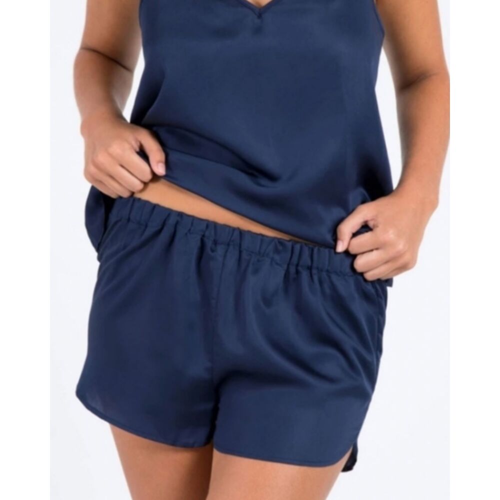 ettitude Shortie Sateen Sleep Shorts in Ocean - Women's XXL - New in Box